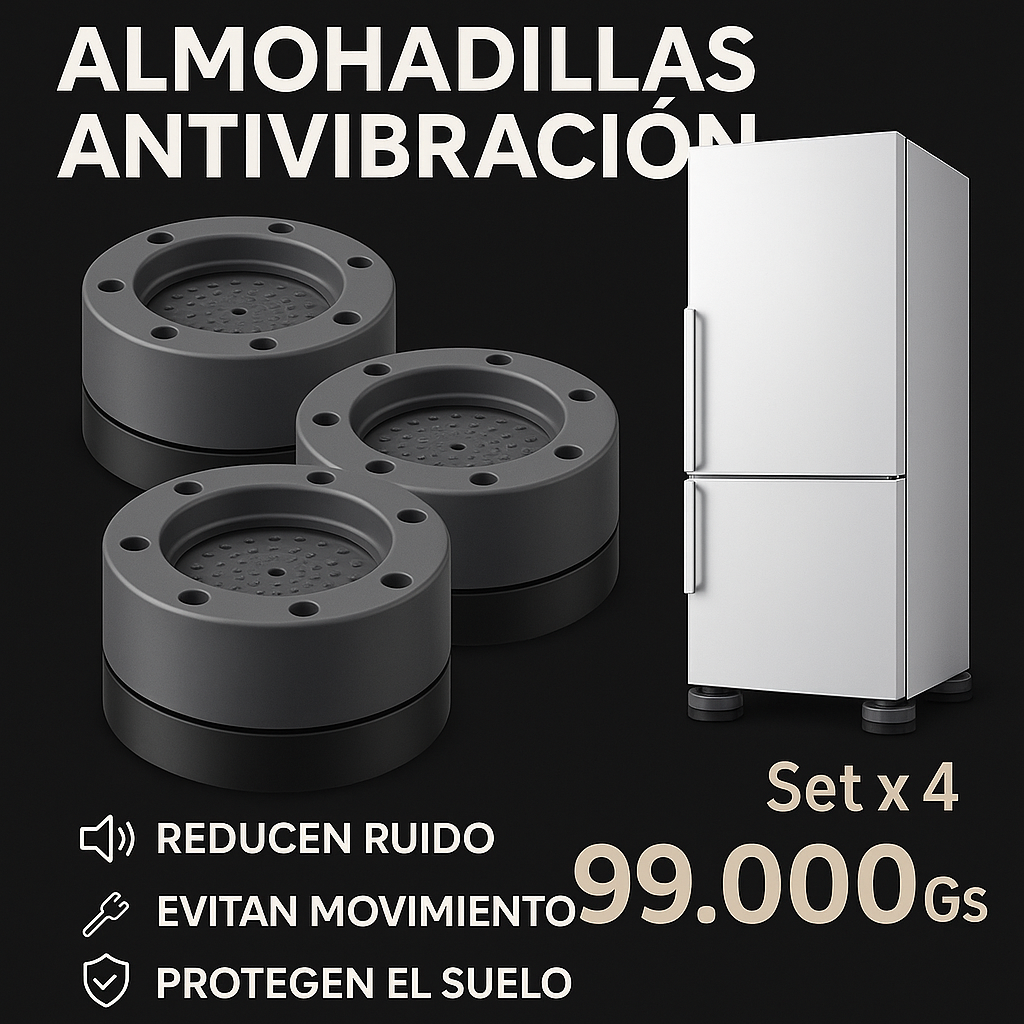 Pack 4 Soportes Antideslizantes + Antivibración para Lavadora 💥🌀