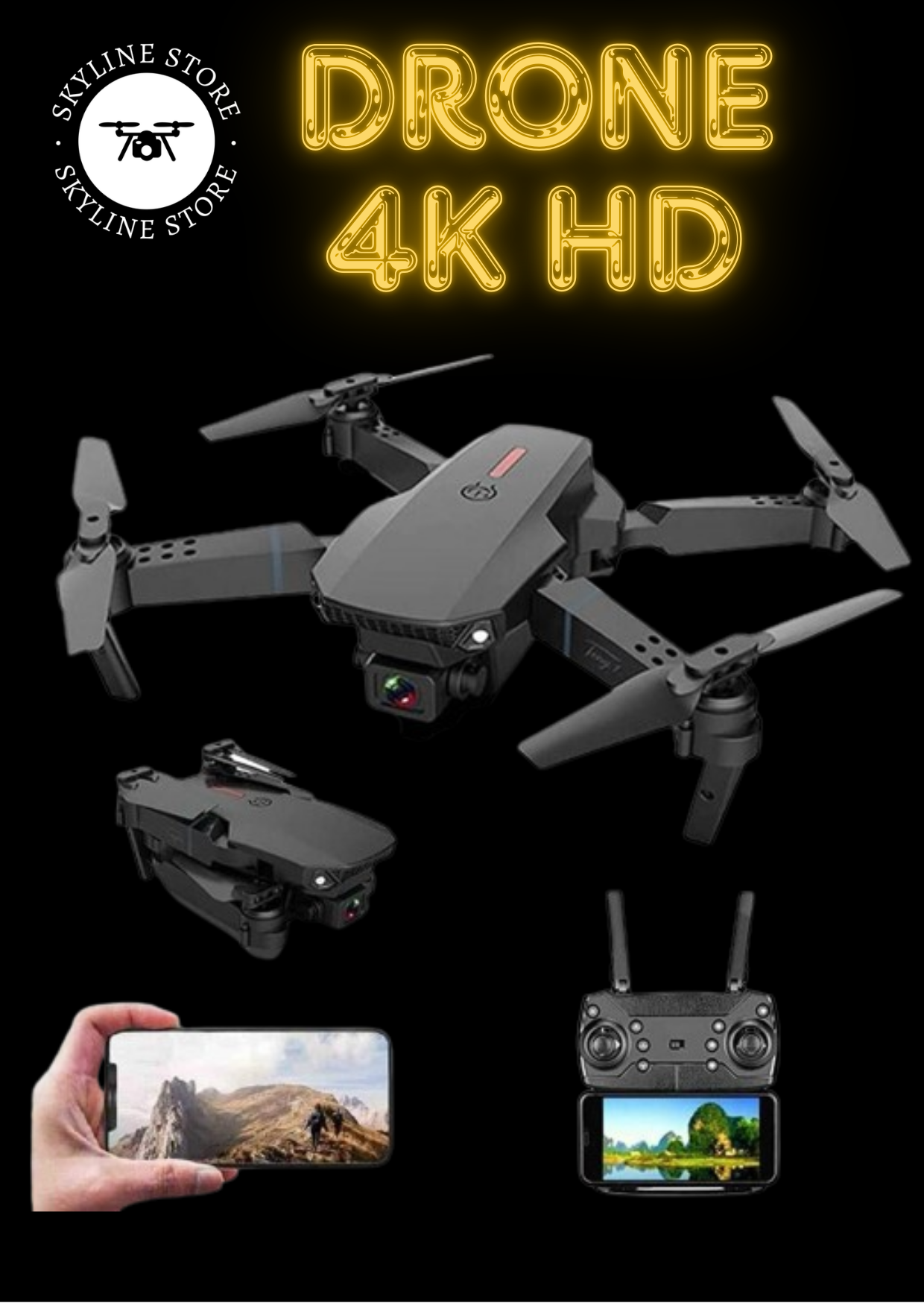 FlyDrone™ - Dron con cámara Full HD 4K + 2 Baterías 🛩️ ✨ Edición limitada al mejor precio 🎁