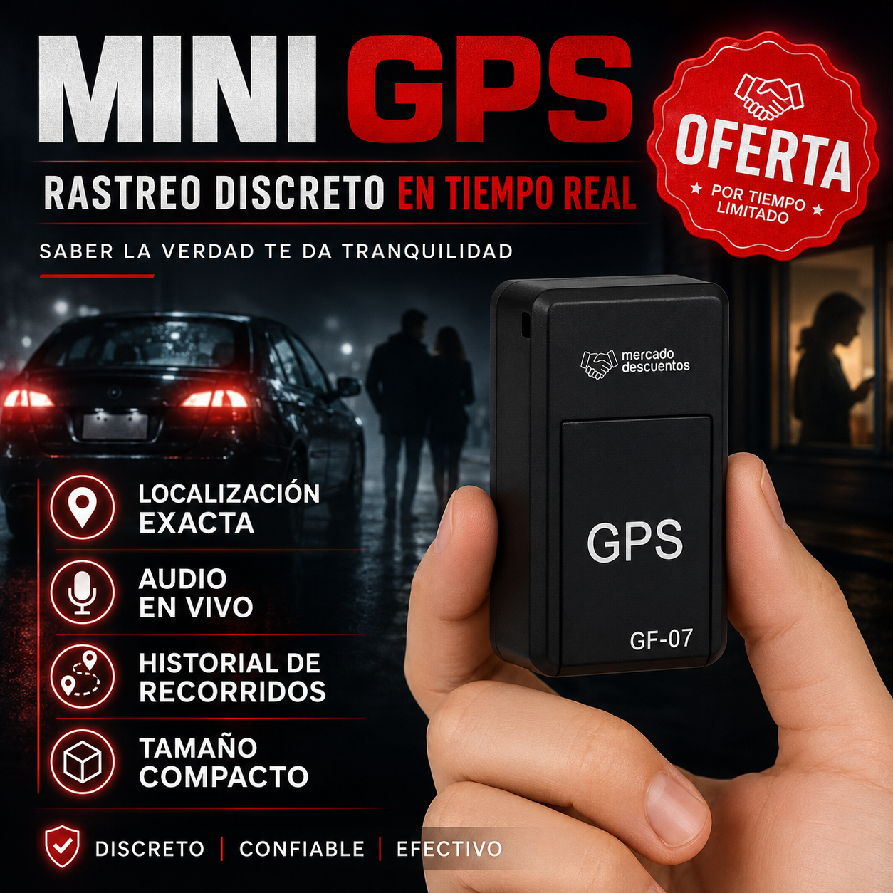 MINI GPS  INFIEL - DISPOSITIVO INTELIGENTE DE RASTREO (AUDIO + UBICACIÓN)