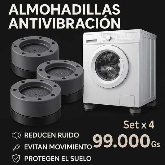 Pack 4 Soportes Antideslizantes + Antivibración para Lavadora 💥🌀
